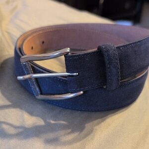 W Kleinberg Suede Belt with Nickel Roller Size 36